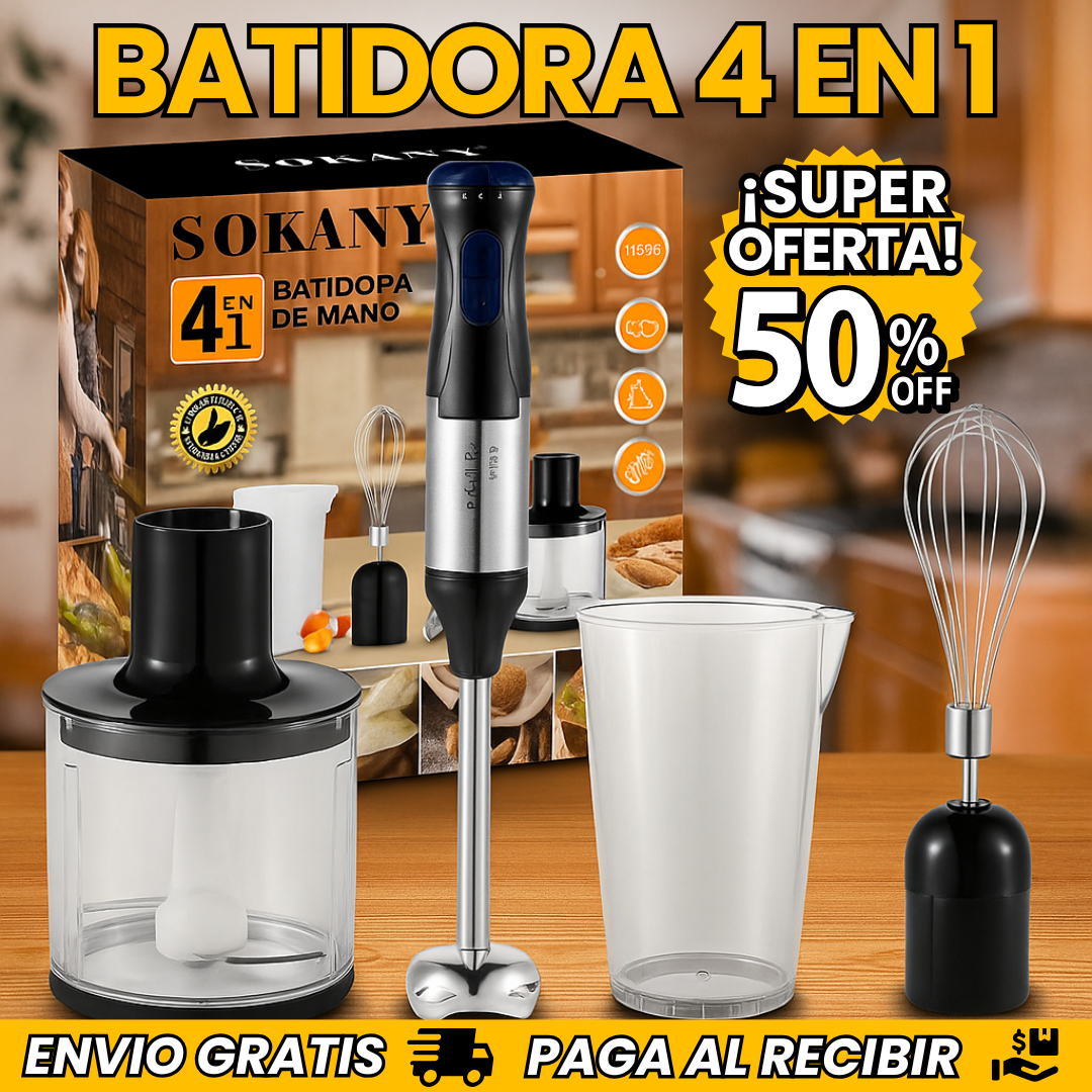 Batidora ProMix 1000™ 4 en 1 – Potencia Total en tu Cocina