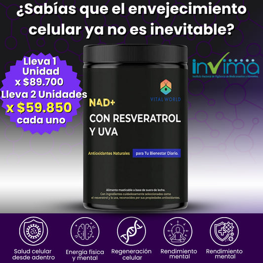 NAD+ CON RESVERATROL Y UVA